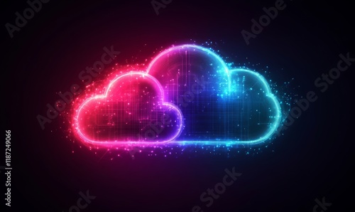 Wallpaper Mural Cloud computing, global network, and future technology for communication, networking or ai. Clouds, lines or connection for cybersecurity, big data or innovation in digital data, Generative AI Torontodigital.ca