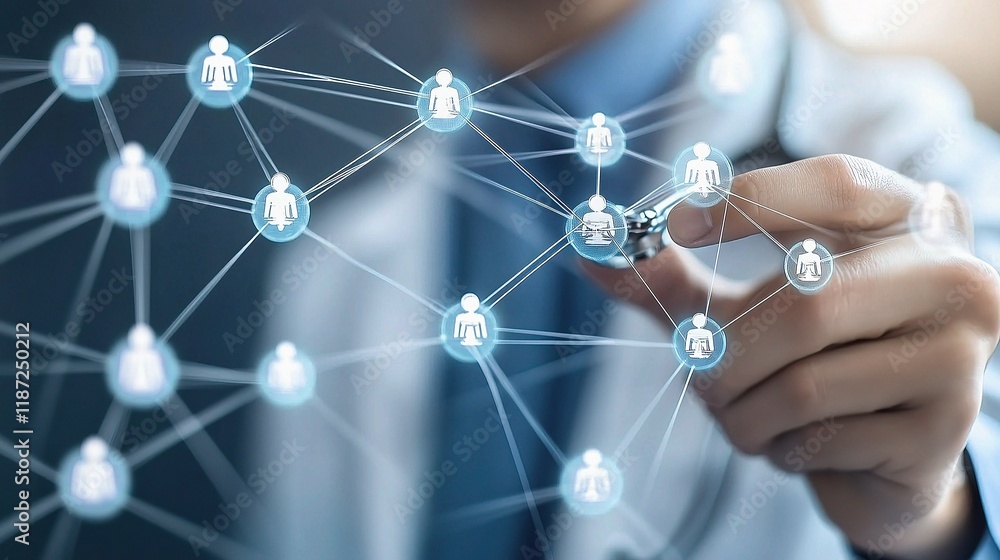 Medical Network Connection Concept with Doctor and Patients Interaction Medical Network Connection Concept with Doctor and Patients Interaction