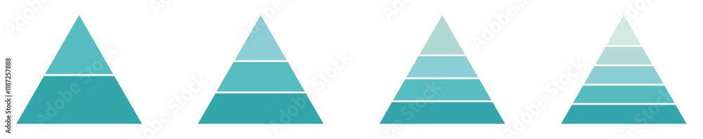 Pyramid infographic blue set. Triangle hierarchy data segments collection on white background. Pyramid for infographic of process. pyramid chart infographic flat vector diagram presentation. Pyramid infographic blue set. Triangle hierarchy data segments collection on white background. Pyramid for infographic of process. pyramid chart infographic flat vector diagram presentation.
