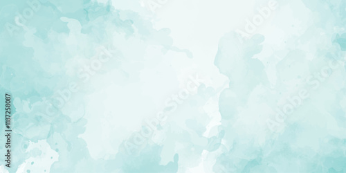 Blue watercolor and paper texture Creative and painted cloudy sky blue watercolor background