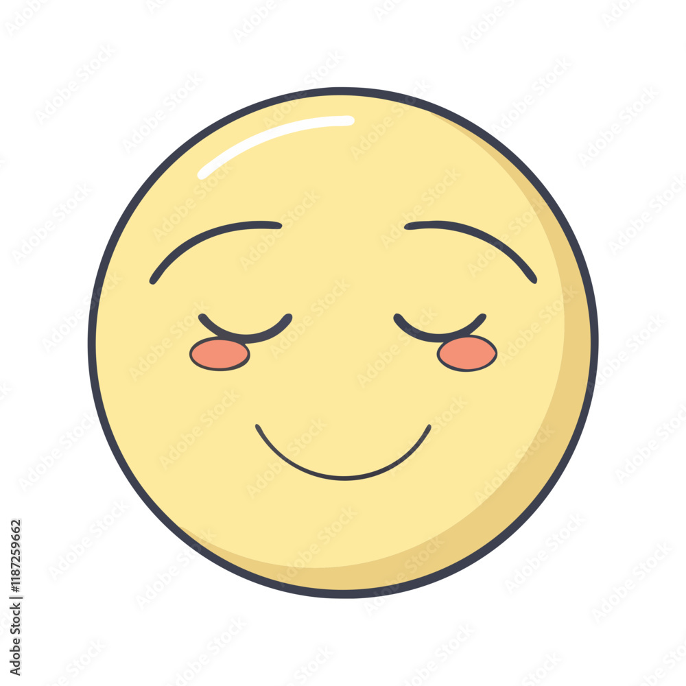 Fototapeta premium face with a peaceful smile icon, face with a peaceful smile vector, face with a peaceful smile web icon.