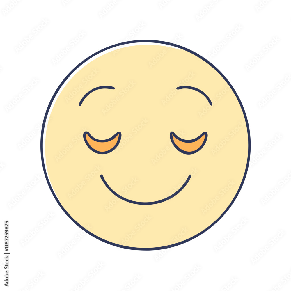 Fototapeta premium face with a peaceful smile icon, face with a peaceful smile vector, face with a peaceful smile web icon.