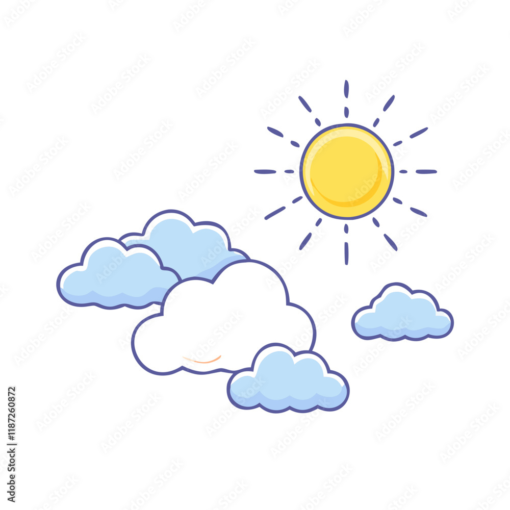 sun and clouds vector icon, sun and clouds vector illustration - simple illustration of sun and clouds, perfect for logos,and sun and clouds -themed designs. sun and clouds vector icon, sun and clouds vector illustration - simple illustration of sun and clouds, perfect for logos,and sun and clouds -themed designs.