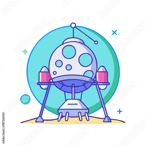 lunar lander vector icon, lunar lander vector illustration - simple illustration of lunar lander, perfect for logos,and lunar lander -themed designs.