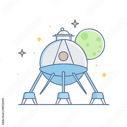 lunar lander vector icon, lunar lander vector illustration - simple illustration of lunar lander, perfect for logos,and lunar lander -themed designs.