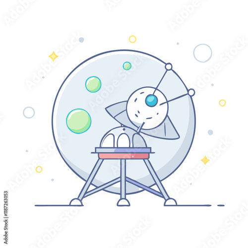 lunar lander vector icon, lunar lander vector illustration - simple illustration of lunar lander, perfect for logos,and lunar lander -themed designs.