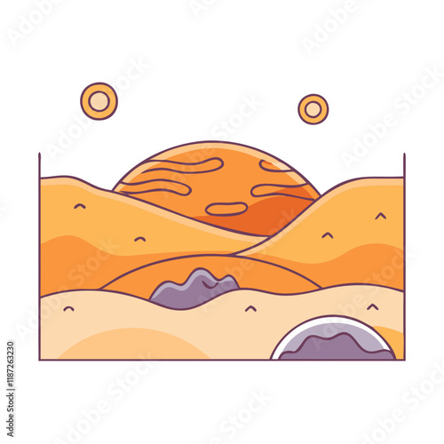 martian landscape vector icon, martian landscape vector illustration - simple illustration of martian landscape, perfect for logos,and martian landscape -themed designs.