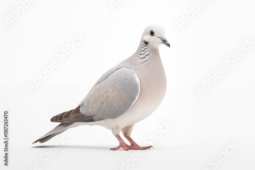 Wallpaper Mural white dove symbolizing peace and harmony on a white background. Ideal for designs promoting unity, love, hope, and global peace initiatives. Perfect for use in posters, banners, websites. Torontodigital.ca