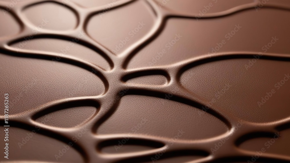 Fototapeta premium Embossed chocolate brown background with 3D abstract patterns, mocha mousse food trend 2025