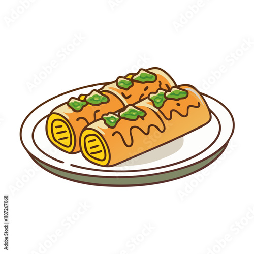 enchiladas vector icon, enchiladas vector illustration-simple illustration of enchiladas, perfect for logos,and enchiladas-themed designs.