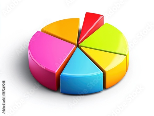 Colorful pie chart icon with clean design for infographic presentations