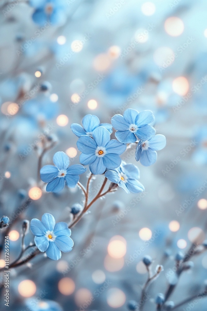 Gentle glowing bokeh lights scattered across vibrant flowers, blending softly into the background for a serene visual, comic book style Gentle glowing bokeh lights scattered across vibrant flowers, blending softly into the background for a serene visual, comic book style