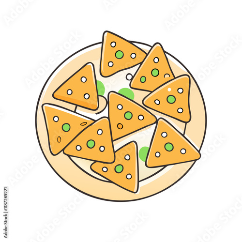 nachos with toppings vector icon, nachos with toppings vector illustration-simple illustration of nachos with toppings, perfect for logos,and nachos with toppings-themed designs.