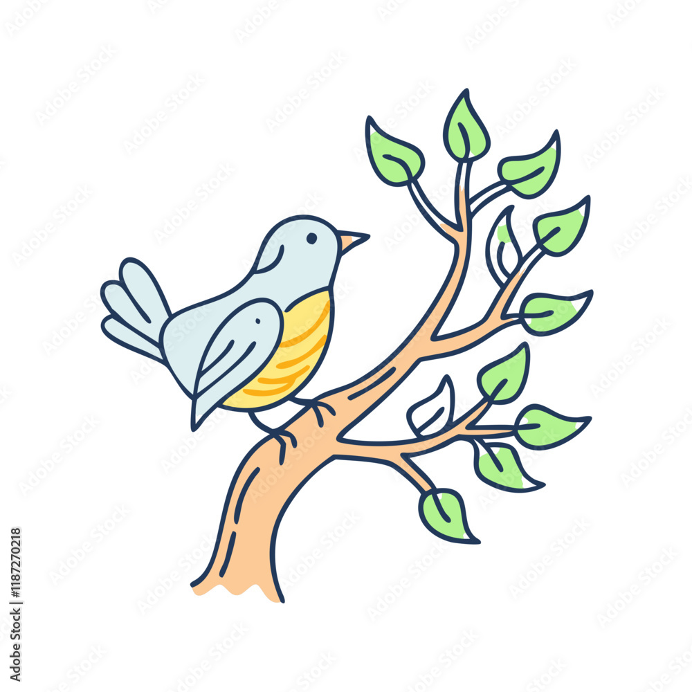 Obraz premium bird in a tree vector icon, bird in a tree vector illustration-simple illustration of bird in a tree, perfect for logos,and bird in a tree - themed designs.