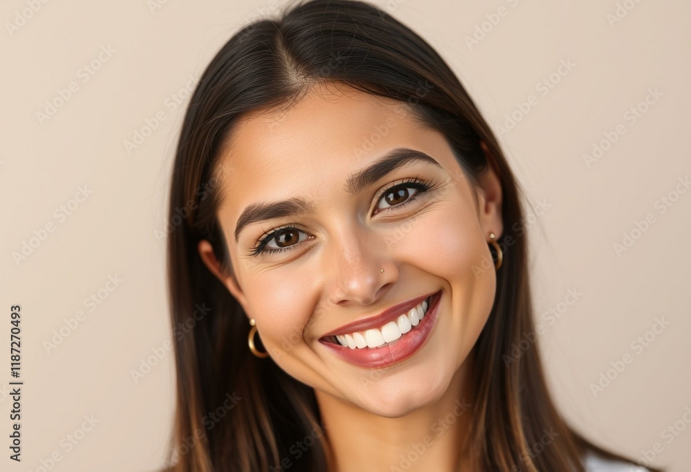 A portrait of a Latin American woman with a warm smile and calm confidence A portrait of a Latin American woman with a warm smile and calm confidence