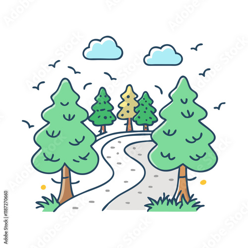 forest path vector icon, forest path vector illustration-simple illustration of forest path, perfect for logos,and forest path - themed designs. photo