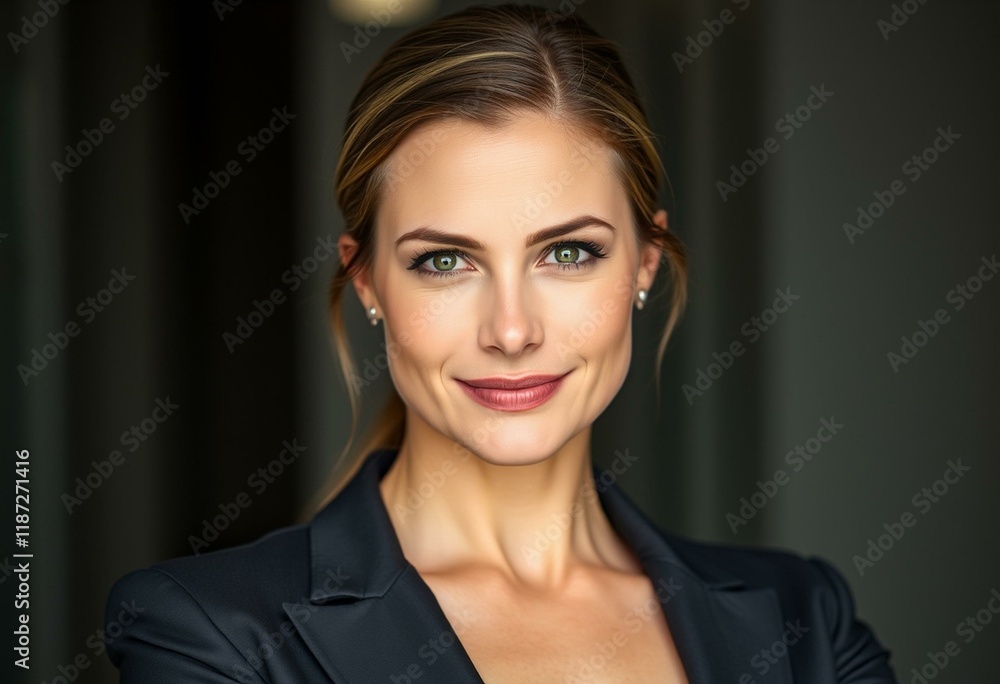 Portrait of a strong woman with determined gaze Portrait of a strong woman with determined gaze