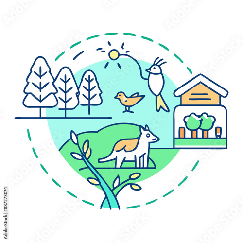 wildlife habitat vector icon, wildlife habitat vector illustration-simple illustration of wildlife habitat, perfect for logos,and wildlife habitat - themed designs.