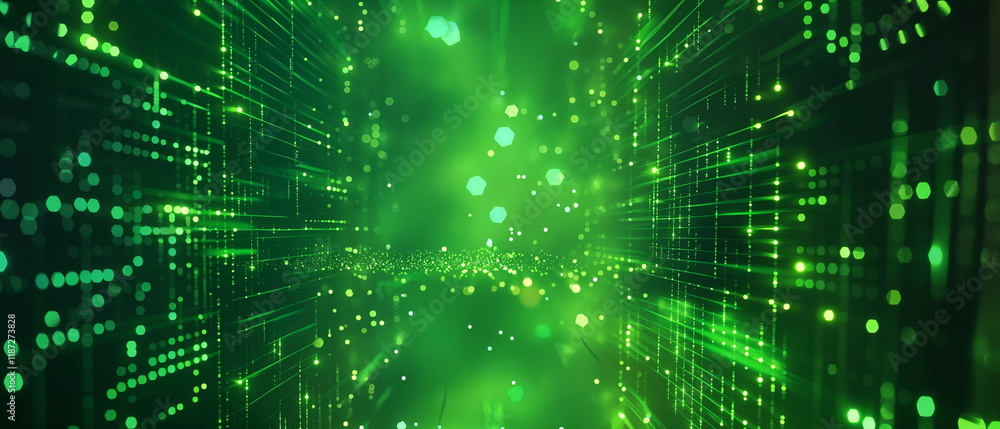 Blockchain represented as a network of glowing cub_003 Blockchain represented as a network of glowing cub_003
