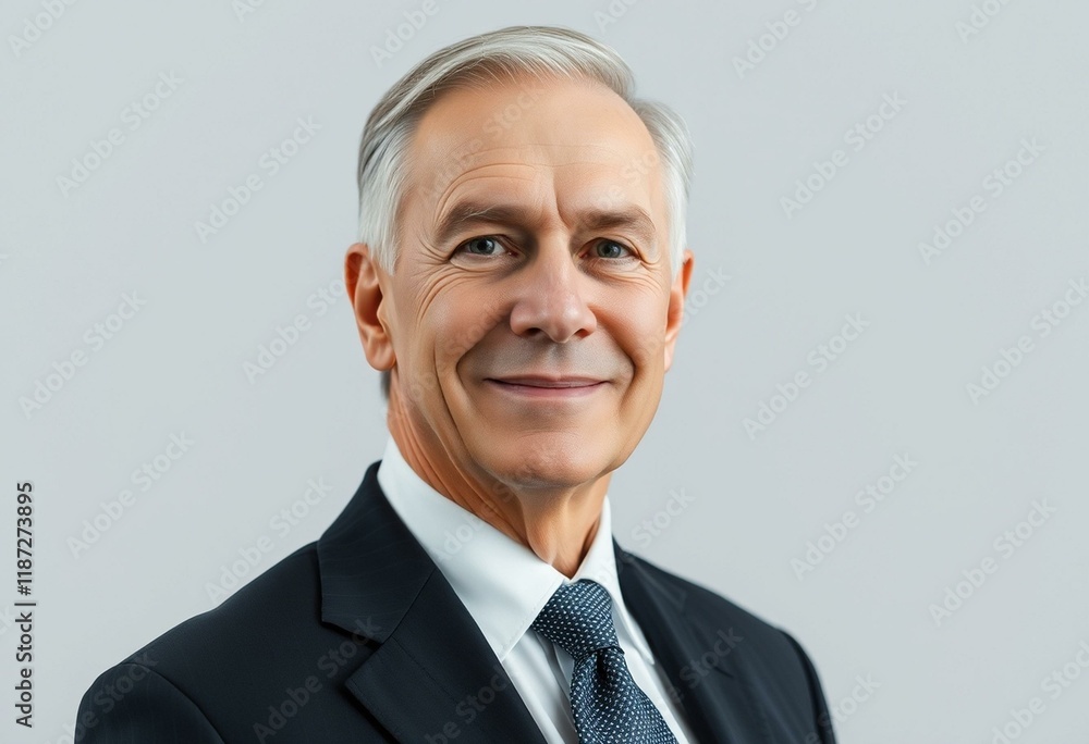 Portrait of a 60-year-old male businessman with a wise and gentle expression Portrait of a 60-year-old male businessman with a wise and gentle expression