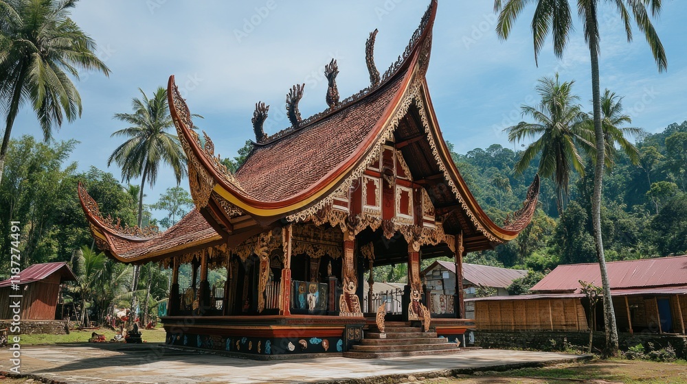Fototapeta premium Fahombo Batu is an attraction perform from Nias Island, this is tradition from the tribe who lives there