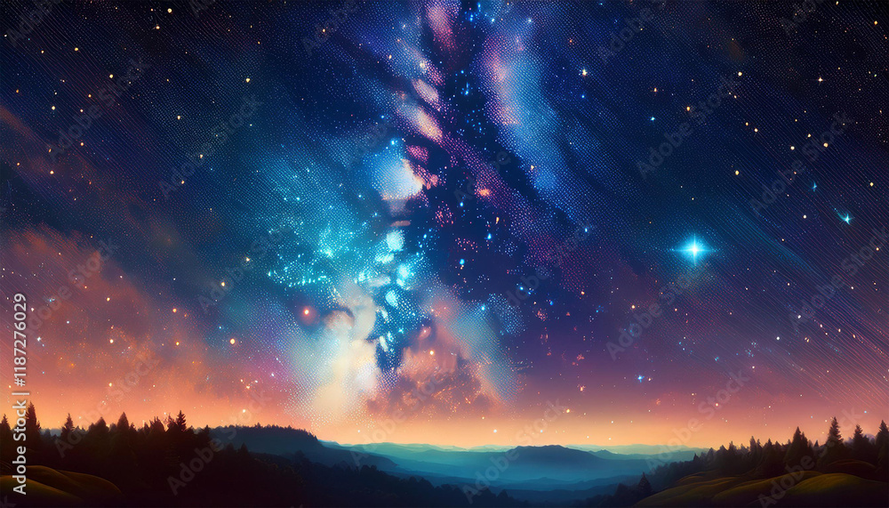 Fototapeta premium stars and galaxy outer space sky night universe background incredibly beautiful milky way with stars summer