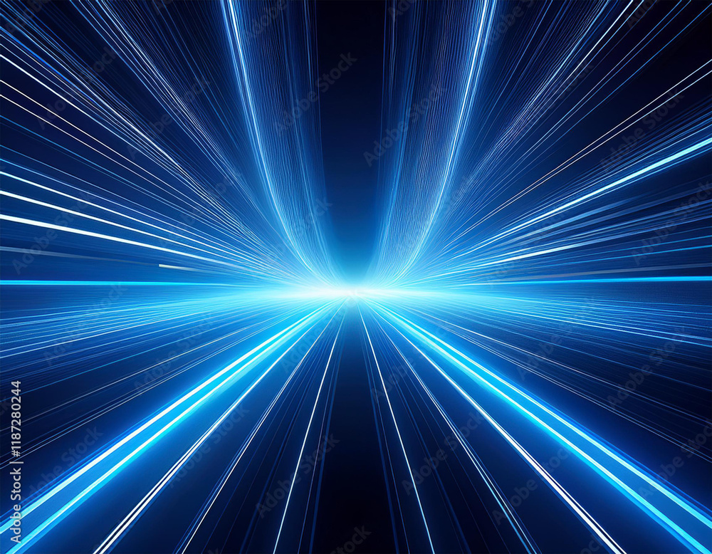 Fototapeta premium abstract blue light trails in space