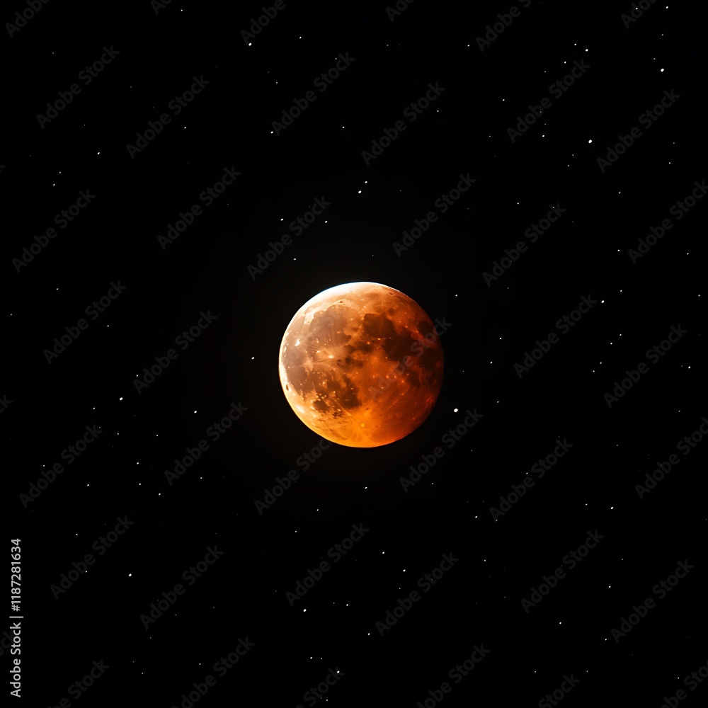 Obraz premium Red moon illuminating ocean waves and a dramatic horizon at night image