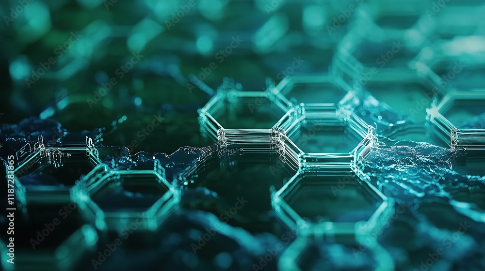 Obraz premium Hexagonal Background Design with Medical Technology Elements