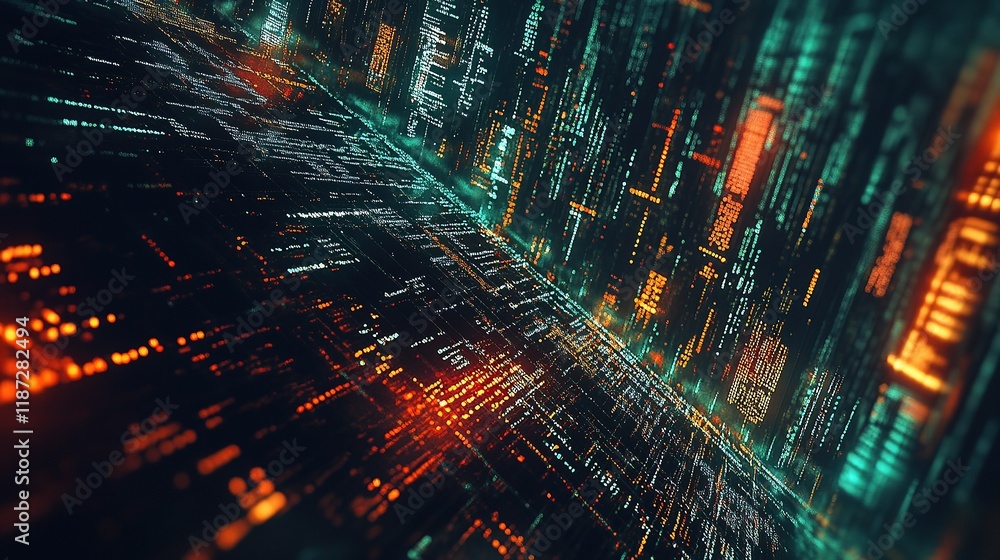 Abstract Programming Code Visualization with Digital Lines and Lights Abstract Programming Code Visualization with Digital Lines and Lights