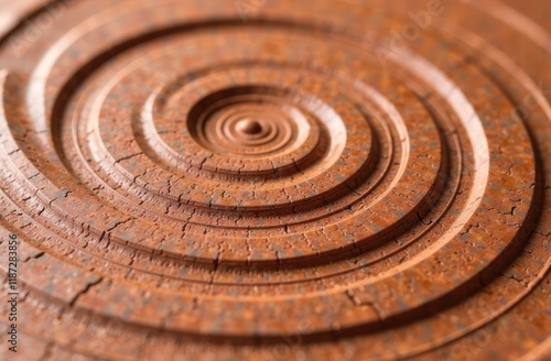 abstract spiral pattern with earthy tones and rustic texture. decorative background and design element photo