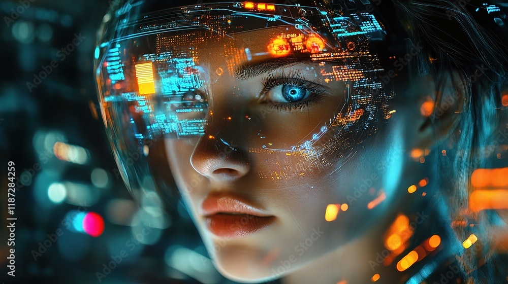 Futuristic Technology and Entertainment System Concept with Visionary Eyes Futuristic Technology and Entertainment System Concept with Visionary Eyes