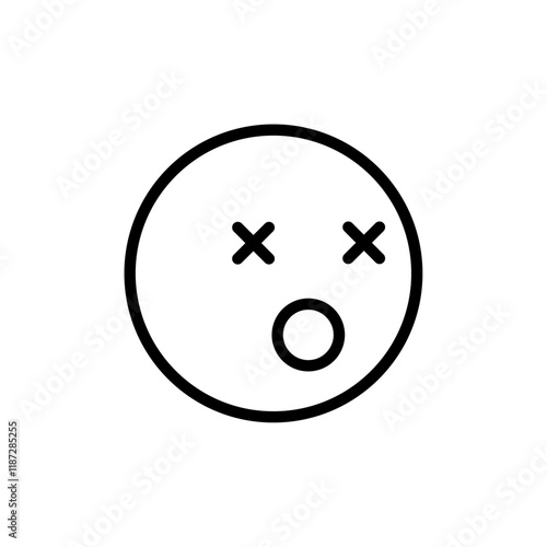 Astonished emoji icon flat editable icon mark
