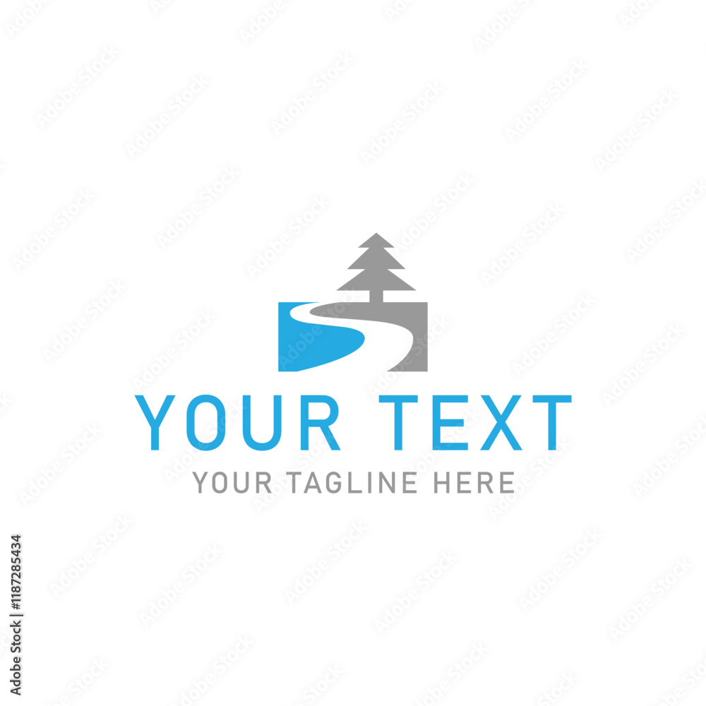 abstract path or river labels logo design abstract path or river labels logo design