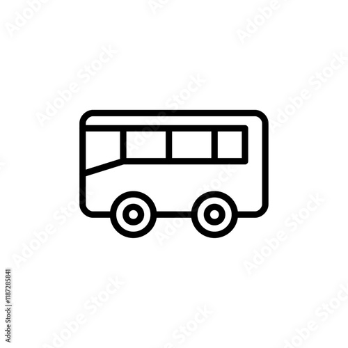 Bus icon flat editable icon mark