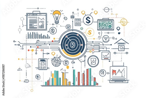 Behavioral economics infographic with a simple outline design