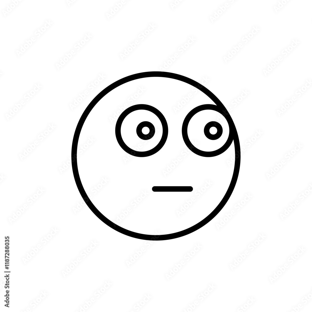 Flushed emoji icon flat editable icon mark Flushed emoji icon flat editable icon mark