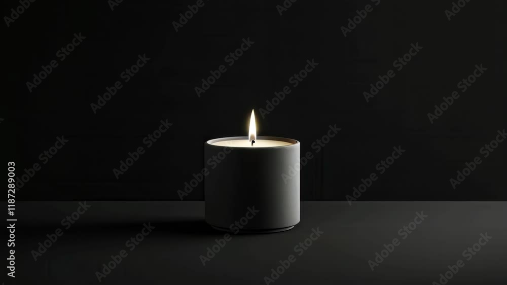 black and white a single candle in a minimalist style. The candle is lit with a small, steady flame, and the wax appears smooth with a slightly melted texture. black and white a single candle in a minimalist style. The candle is lit with a small, steady flame, and the wax appears smooth with a slightly melted texture.