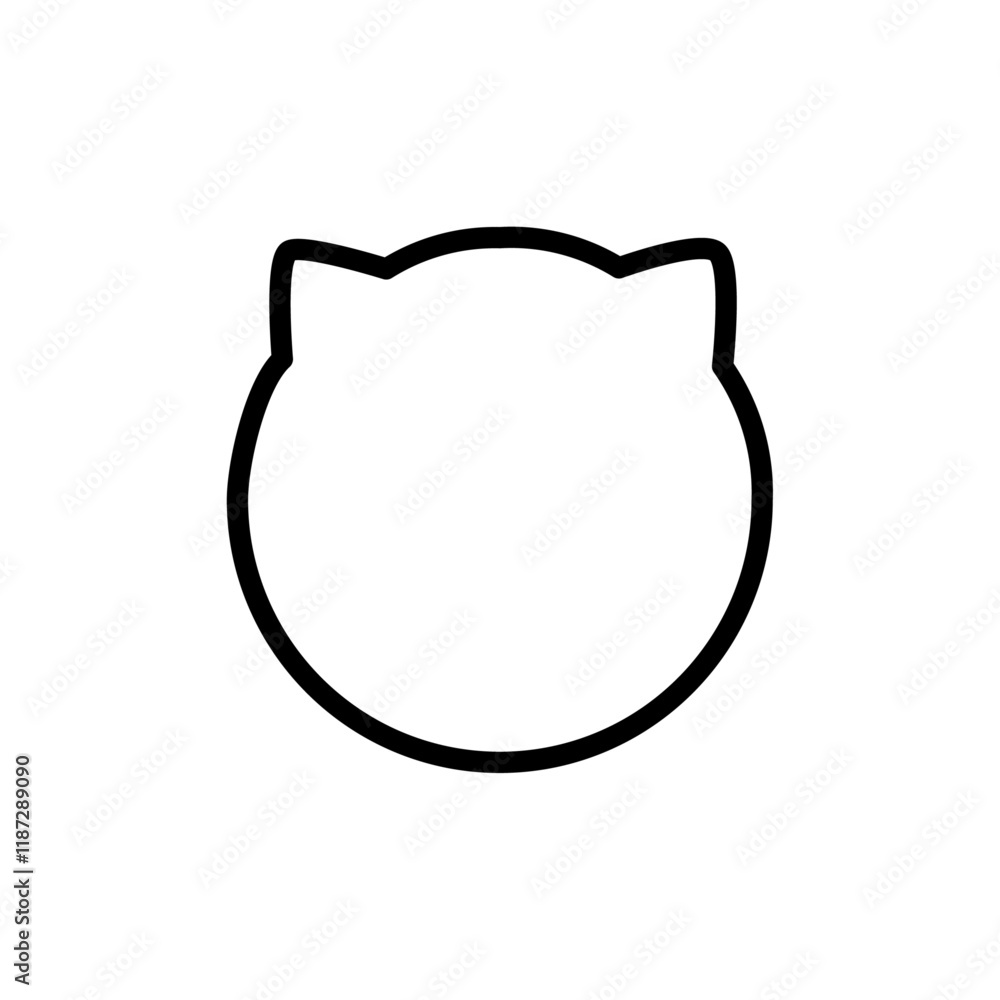 Kitten face structure icon flat editable icon mark Kitten face structure icon flat editable icon mark