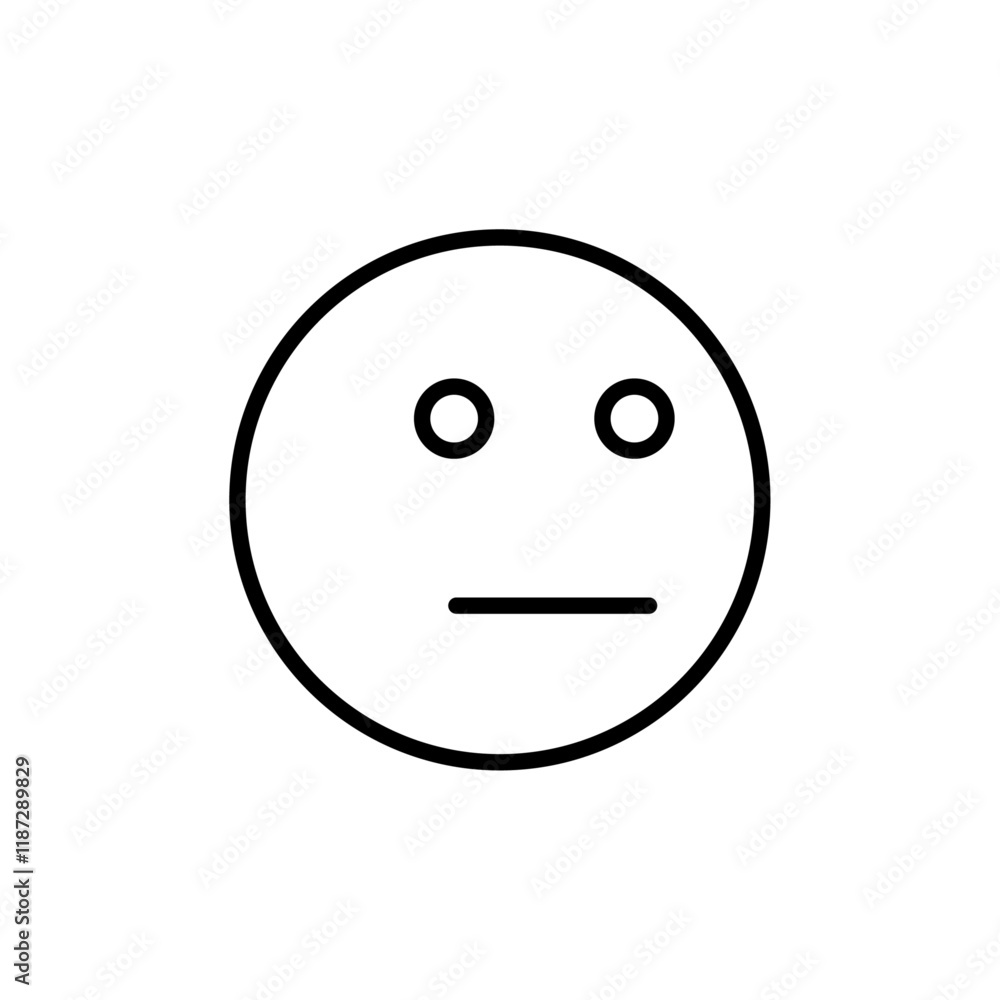 Neutral emoji icon flat editable icon mark Neutral emoji icon flat editable icon mark
