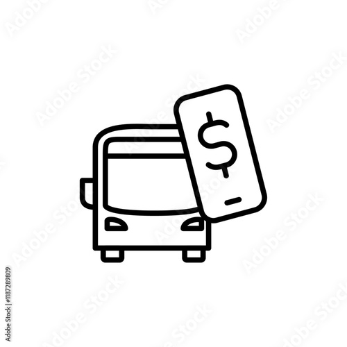 Online bus booking icon flat editable icon mark