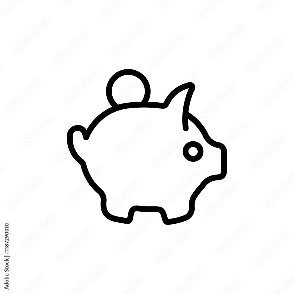 Piggy bank icon flat editable icon mark Piggy bank icon flat editable icon mark