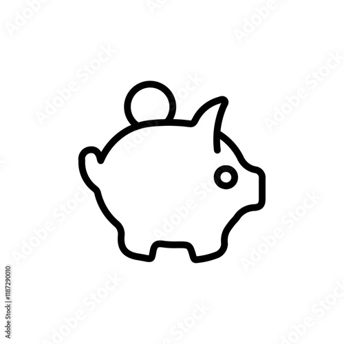 Piggy bank icon flat editable icon mark