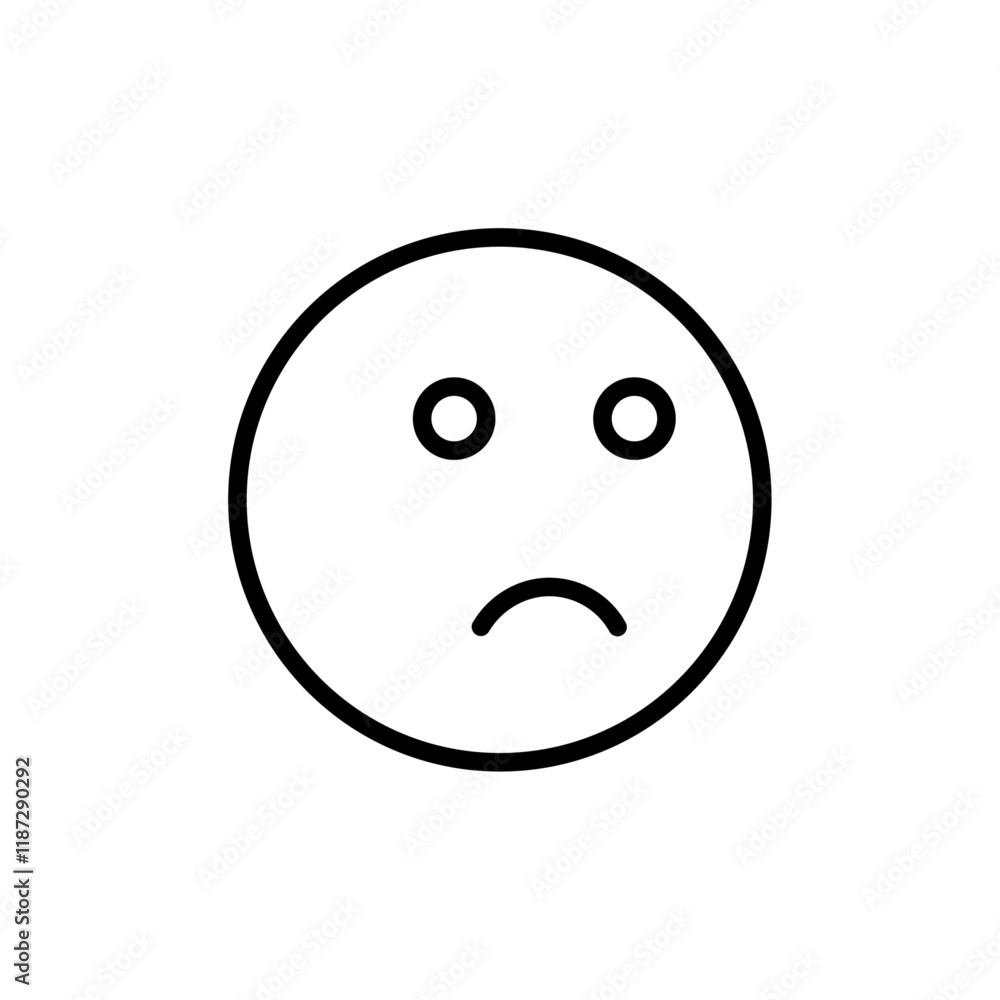 Fototapeta premium Sad icon flat editable icon mark