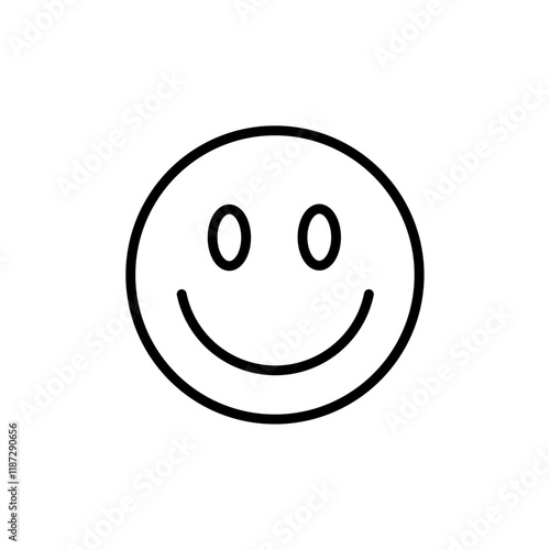 Smile icon flat editable icon mark