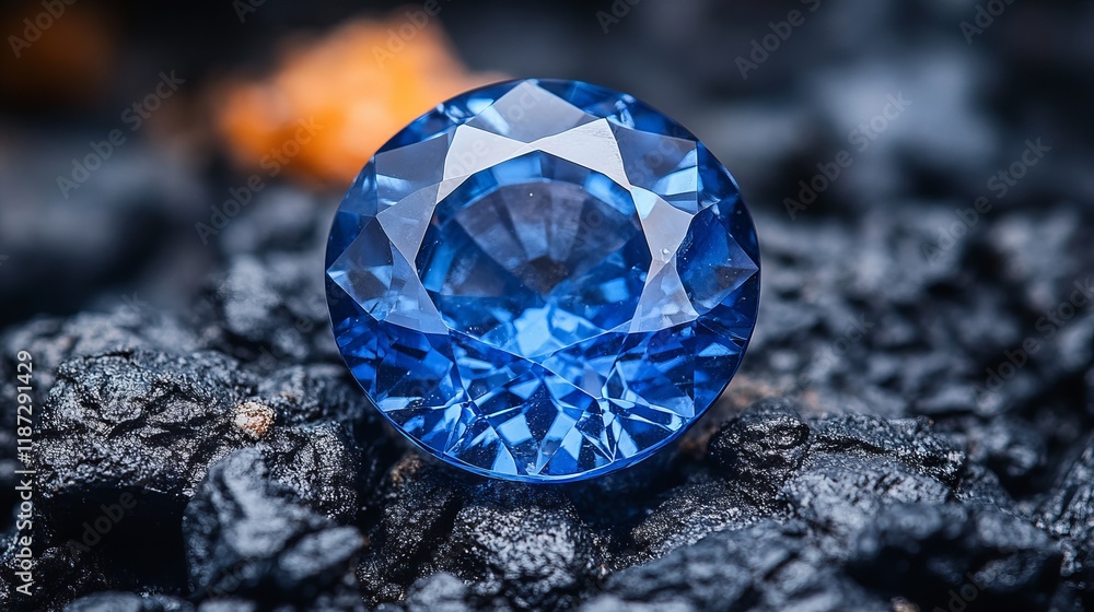 Stunning Blue Gemstone Close-Up on Dark Background for Luxury Designs Stunning Blue Gemstone Close-Up on Dark Background for Luxury Designs