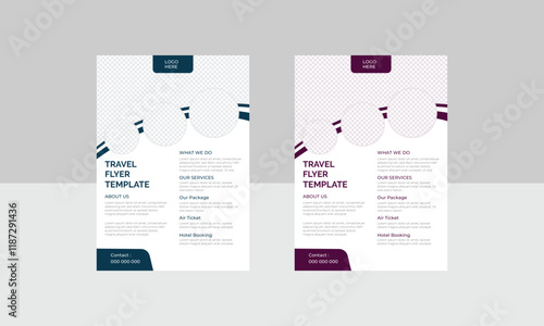 Simple Minimalistic Creative Unique Travel  Flyer Template Design