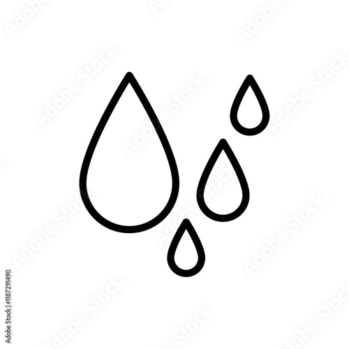 Water drops icon flat editable icon mark