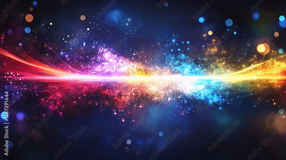 Futuristic Digital Light Technology Scene with Vibrant Colors and Effects Futuristic Digital Light Technology Scene with Vibrant Colors and Effects