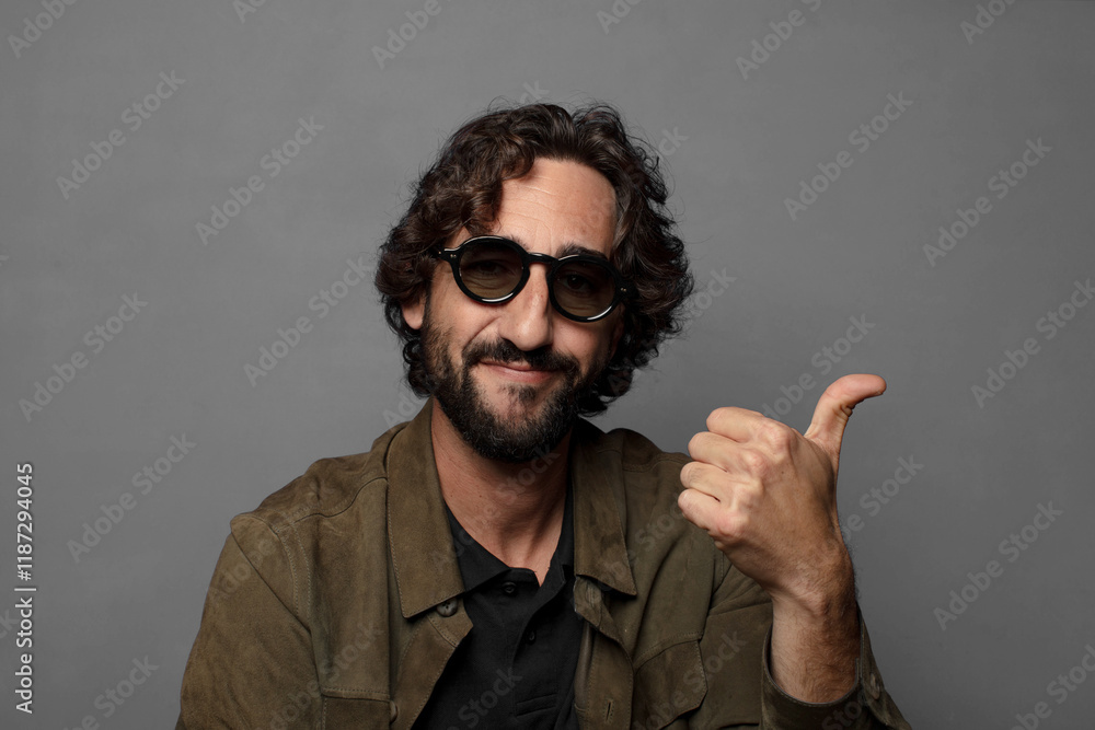 Fototapeta premium young bearded man wearing sun glasses